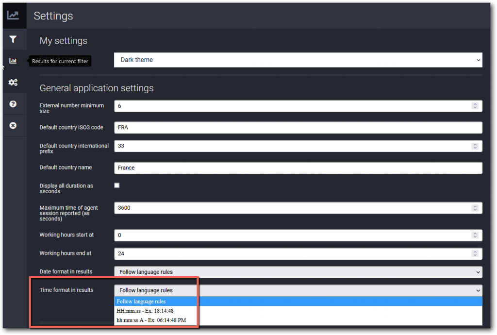 PBX Call Statistics - Time Format